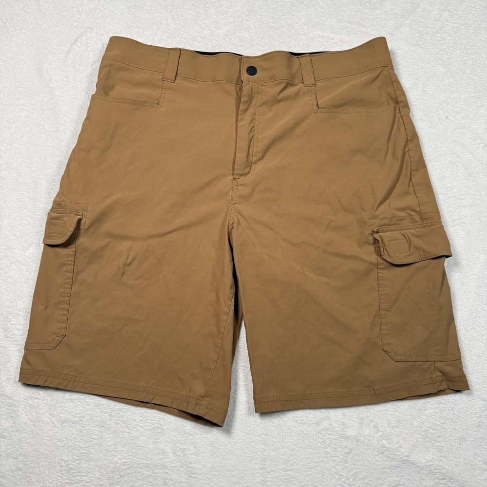 Orvis Cargo Shorts Mens 38 Beige Nylon Stretch Outdoor Hiking Casual Pockets